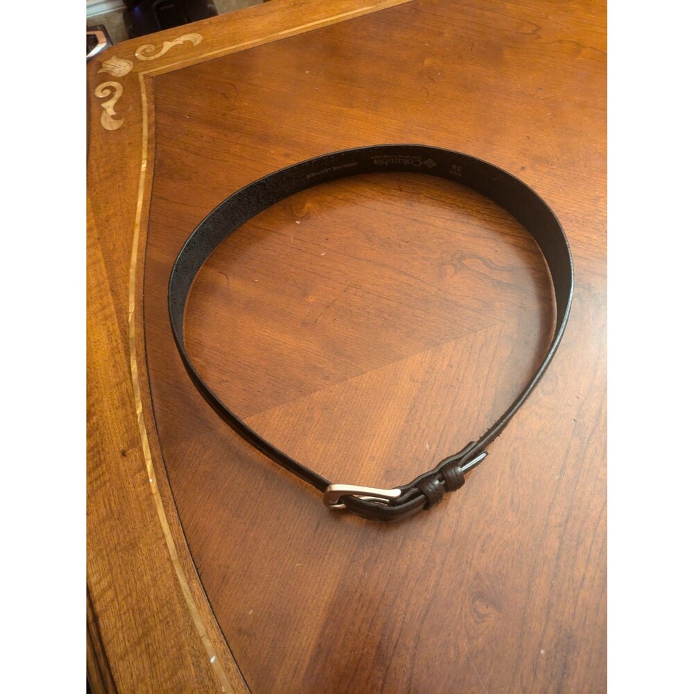 Columbia Black Genuine Leather Work Belt - Men's Size 38